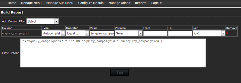 CRM - Customize Report